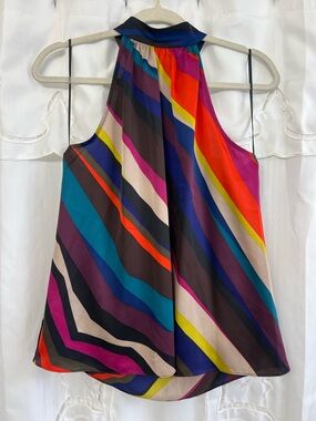 Trina Turk Kathleen Multicolor Stripe Halter Top NWT Size Medium